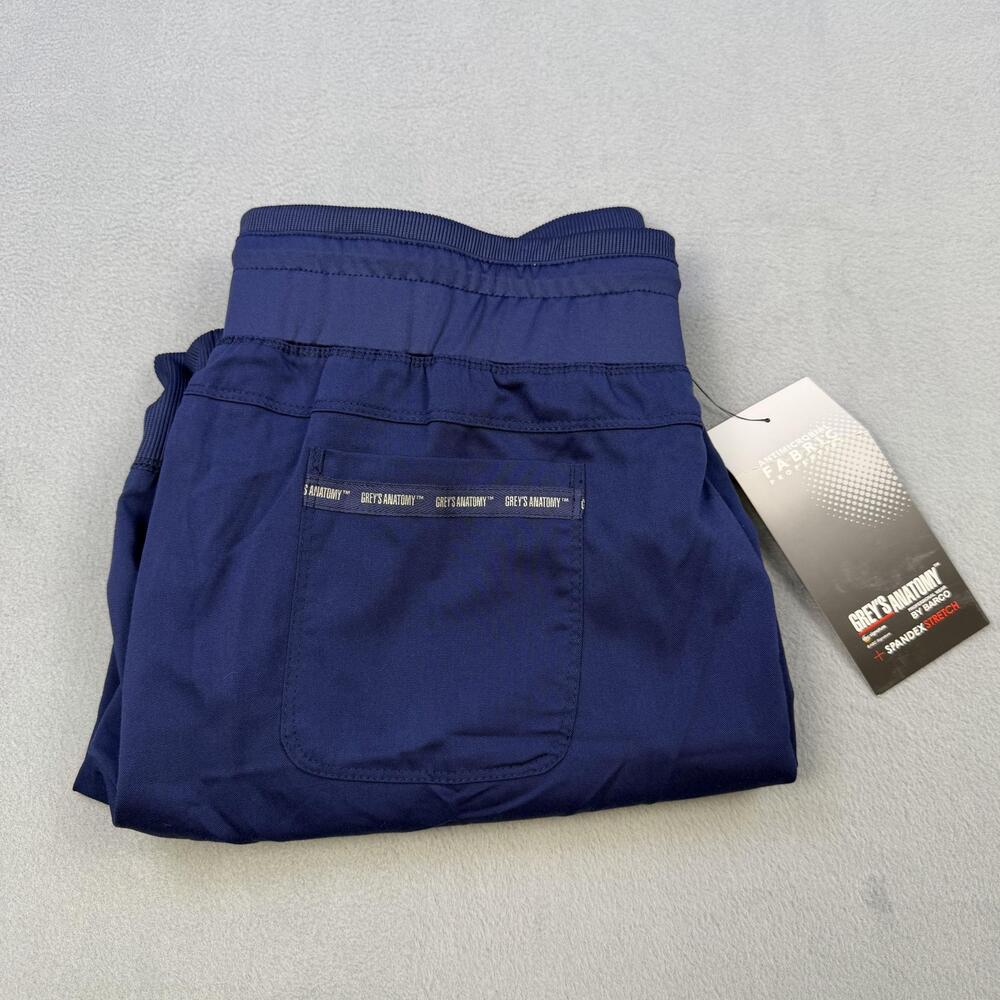 GREY'S ANATOMY Pants Womens Petite Large Blue Jogger Scrub Spandex Stretch